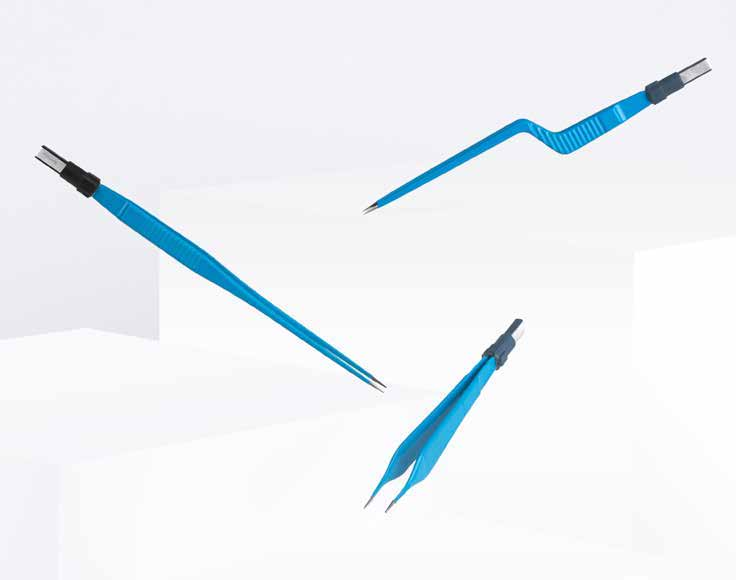 ตัวอย่างปากคีบ Bipolar Bissinger แบบตรงและ Bayonet